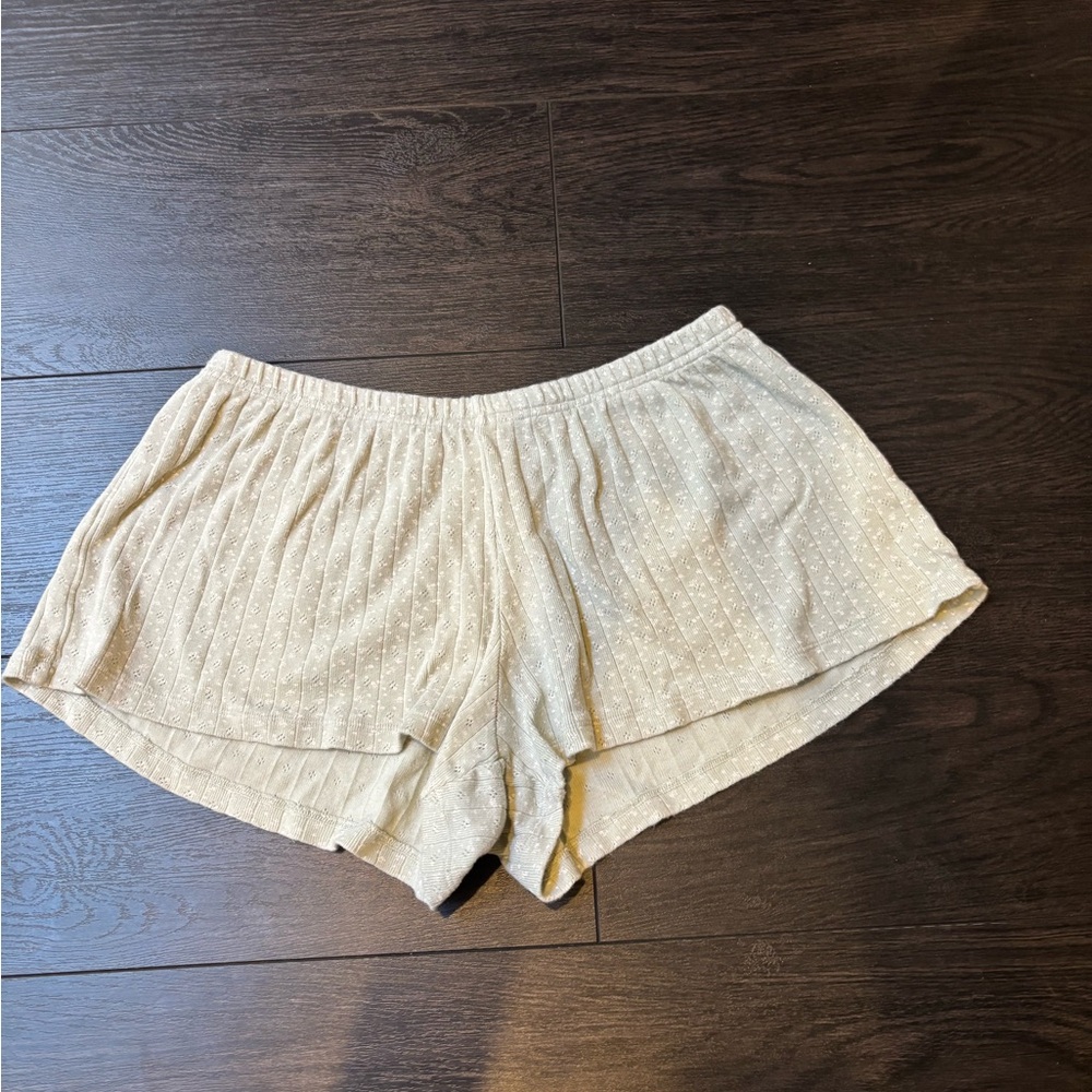 Brandy Melville Cream Textured Shorts